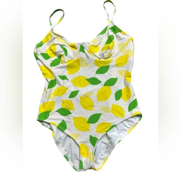 KATE SPADE womens lemons one piece underwire swimsuit size XL NWT - Picture 6 of 8